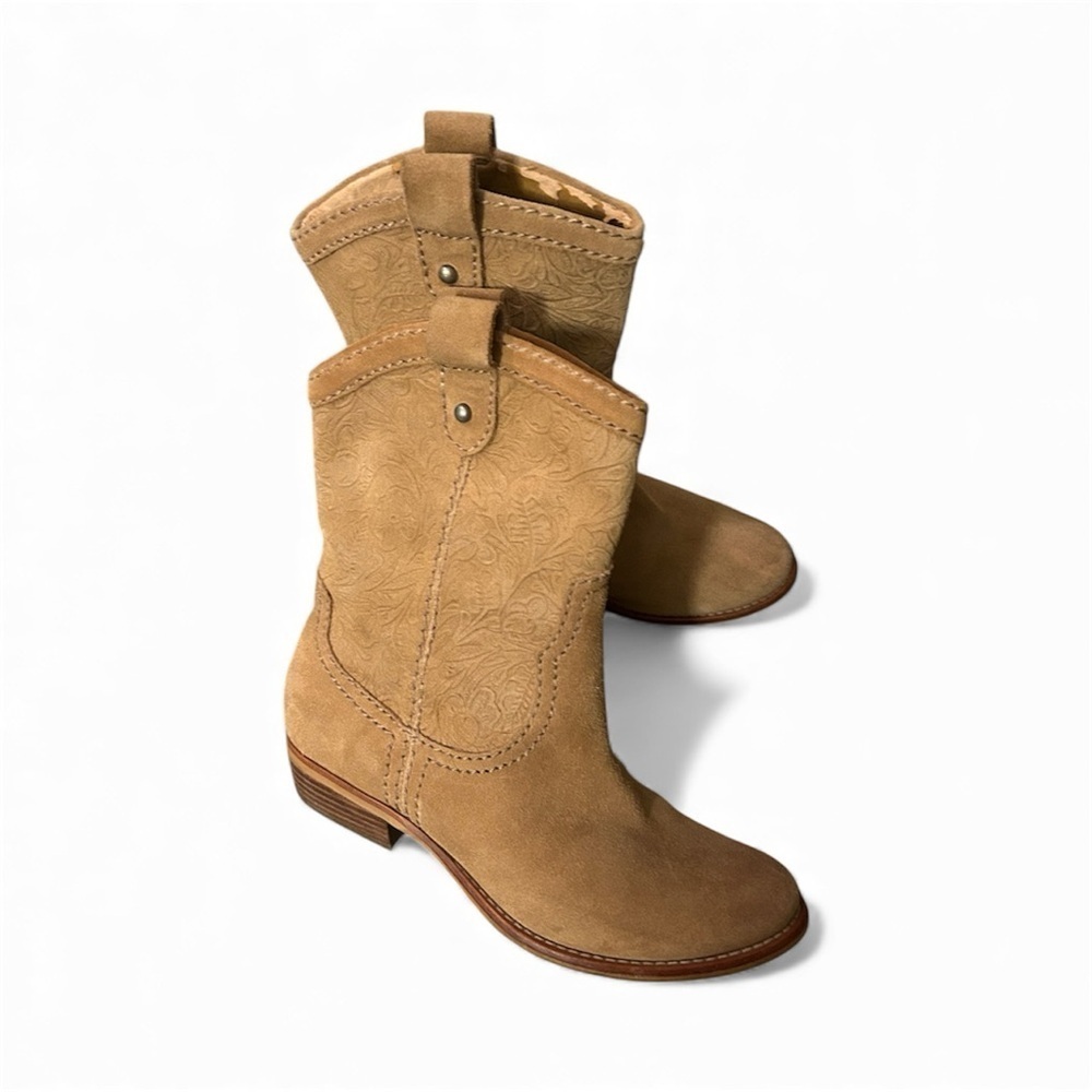 Fossil Beige Suede Ankle Booties - Picture 3 of 7